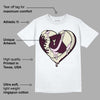 Dunk Low Night Maroon and Medium Soft Pink DopeSkill T-Shirt Heart AJ Graphic