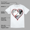 White Cement Reimagined 3s DopeSkill T-Shirt Heart AJ 3 Graphic