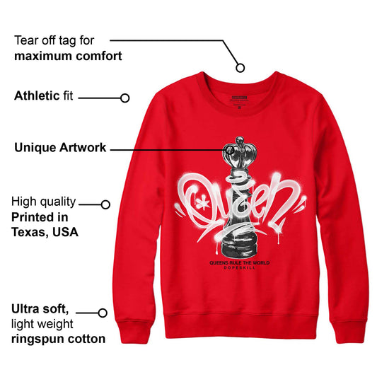 Red Thunder 4s DopeSkill Red Sweatshirt Queen Chess Graphic