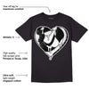 85 Black White 1s DopeSkill T-Shirt Heart AJ 1 Graphic