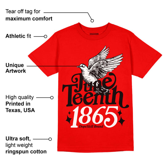 Red Thunder 4s DopeSkill Red T-shirt Juneteenth 1865 Graphic