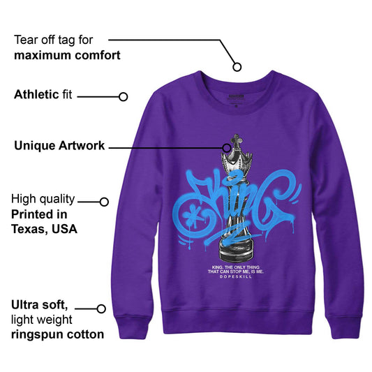 Court Purple 13s DopeSkill Purple Sweatshirt King Chess Graphic