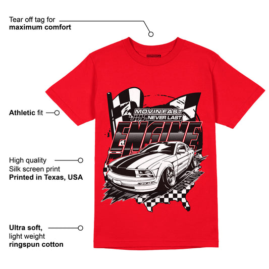 AJ 4 Red Thunder DopeSkill Red T-shirt ENGINE Tshirt Graphic