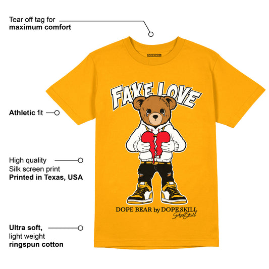 Taxi Yellow Toe 1s DopeSkill Taxi T-shirt Fake Love Graphic