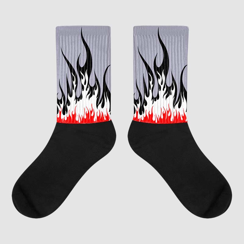 Jordan 13 Retro 'Black Flint' DopeSkill Sublimated Socks FIRE Graphic Streetwear