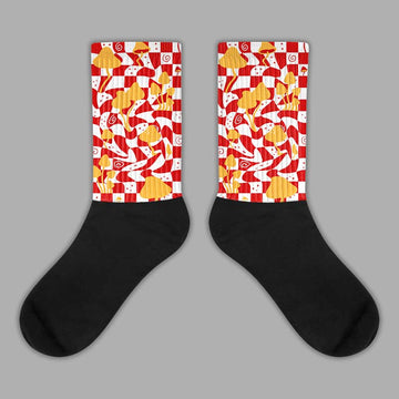 Dunk Low Gym Red Sublimated Socks Mushroom Graphic