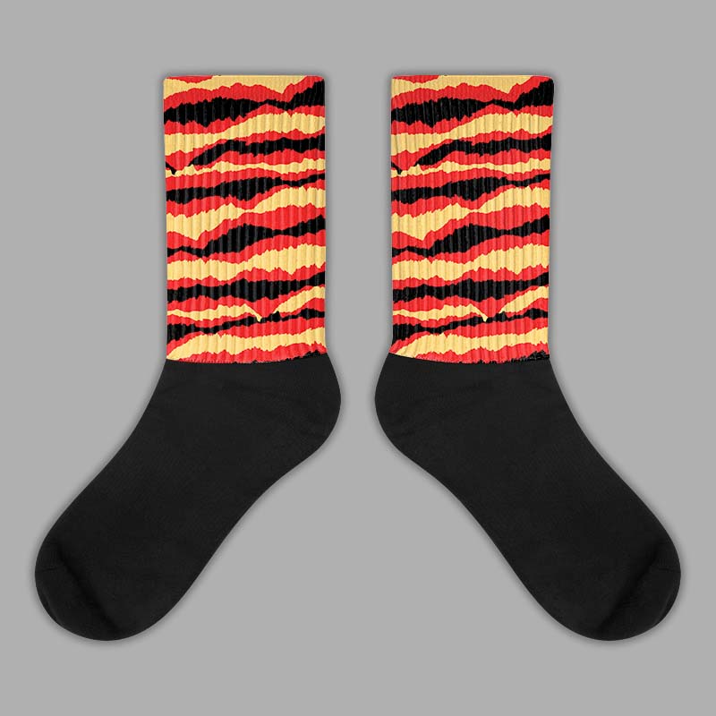 Dunk On Mars 5s Sublimated Socks Abstract Tiger Graphic