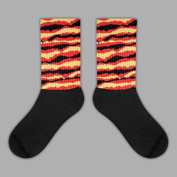 Dunk On Mars 5s Sublimated Socks Abstract Tiger Graphic