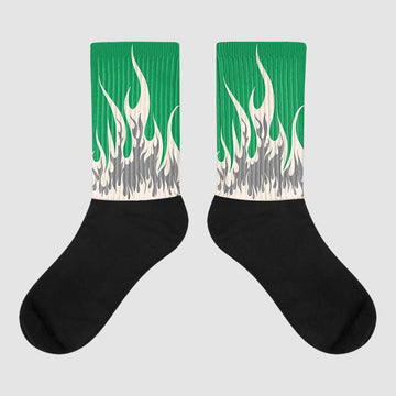 Jordan 2 Retro Lucky Green Sublimated Socks FIRE Graphic Streetwear 