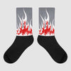 Fire Red 9s Sublimated Socks FIRE Graphic