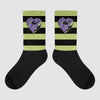 Horizontal Stripes Sublimated Socks Match Jordan 4 Canyon Purple