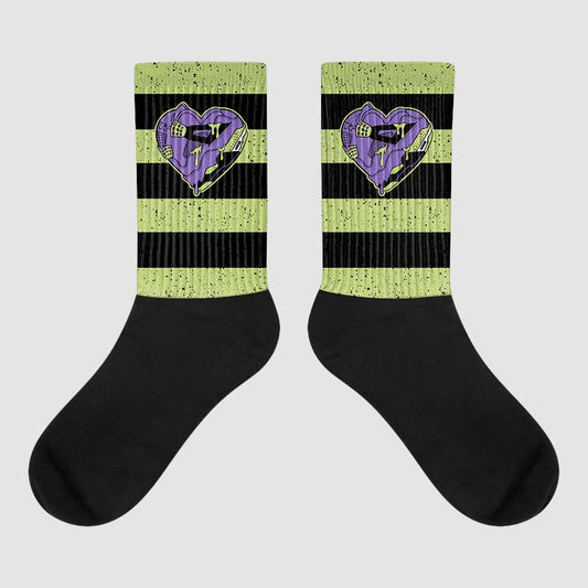 Horizontal Stripes Sublimated Socks Match Jordan 4 Canyon Purple