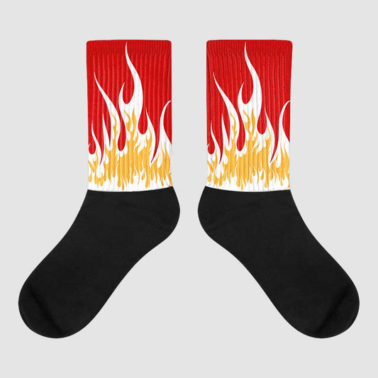 Dunk Low Gym Red Sublimated Socks FIRE Graphic