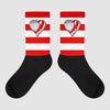 Cherry 11s Sublimated Socks Horizontal Stripes Graphic 