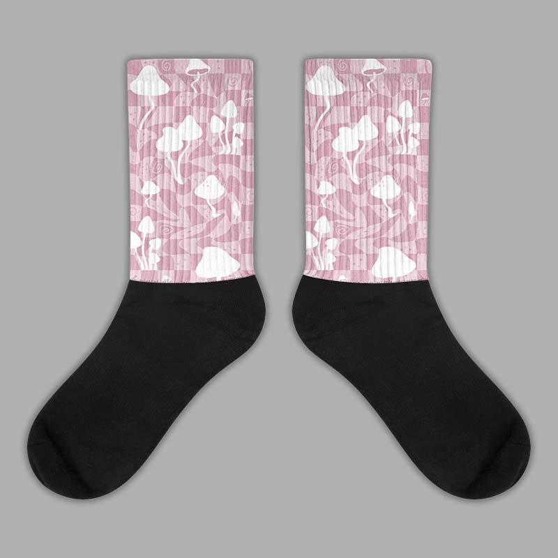 Dunk Low Teddy Bear Pink Sublimated Socks Mushroom Graphic