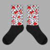 Fire Red 9s Sublimated Socks Mushroom Graphic 