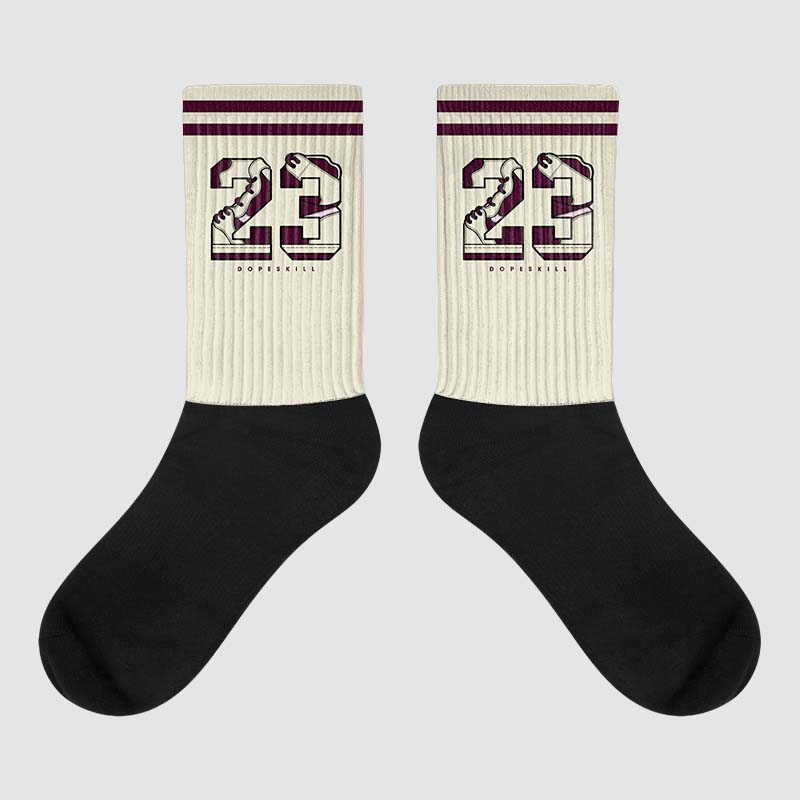 Dunk Low Night Maroon and Medium Soft Pink Sublimated Socks SPORT Graphic Streetwear