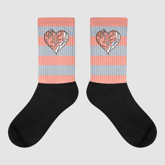DJ Khaled x Jordan 5 Retro ‘Crimson Bliss’ Sublimated Socks Horizontal Stripes Graphic Streetwear