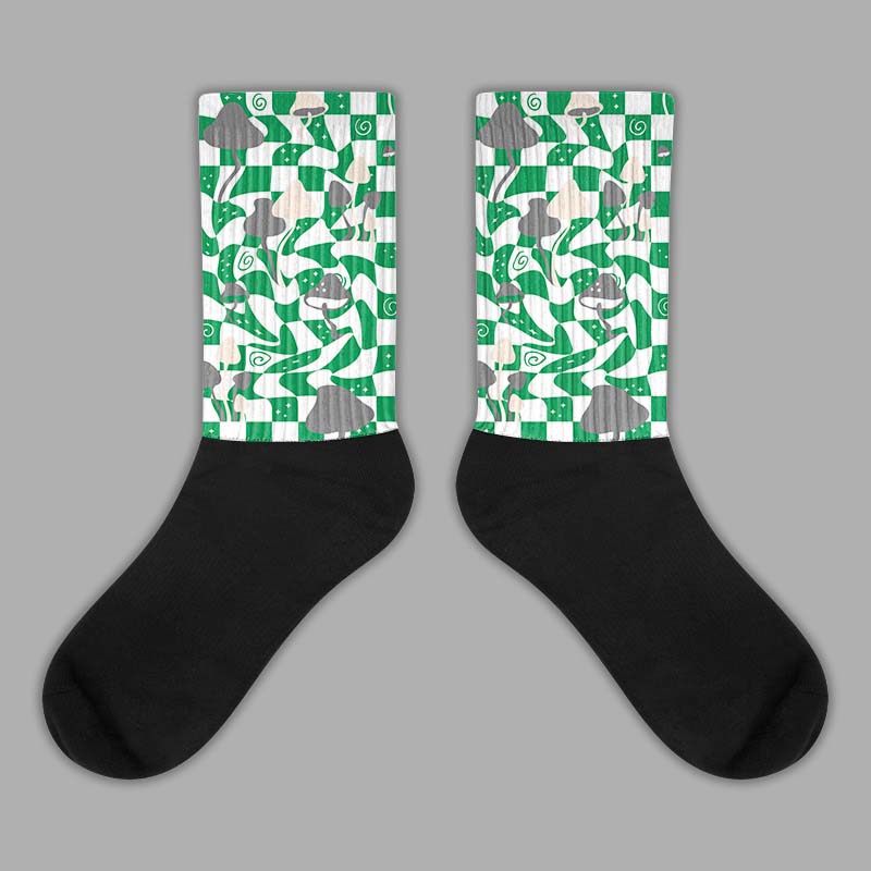 Jordan 2 Retro Lucky Green Sublimated Socks Mushroom Graphic Streetwear 