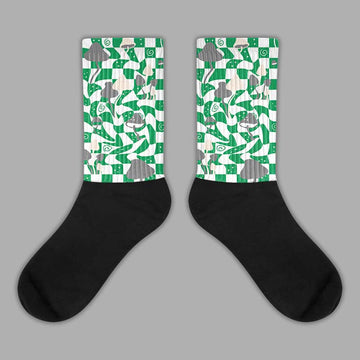 Jordan 2 Retro Lucky Green Sublimated Socks Mushroom Graphic Streetwear 