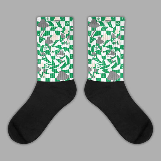 Jordan 2 Retro Lucky Green Sublimated Socks Mushroom Graphic Streetwear 