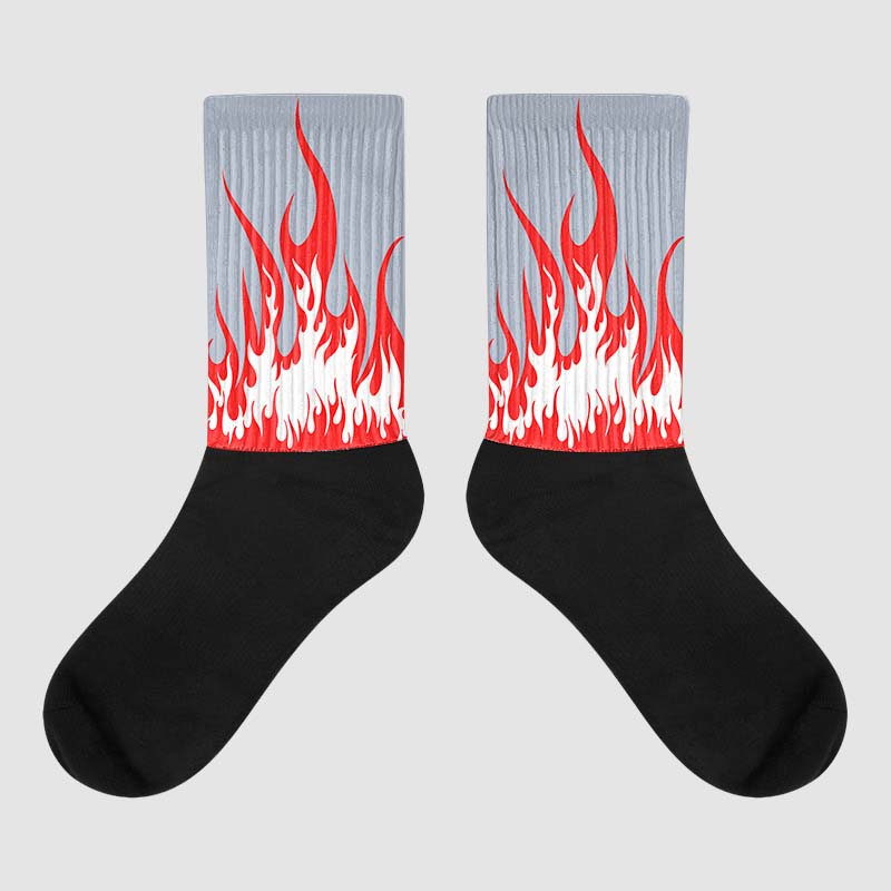 Jordan 3 Retro White Cement Reimagined DopeSkill Sublimated Socks FIRE Graphic Streetwear