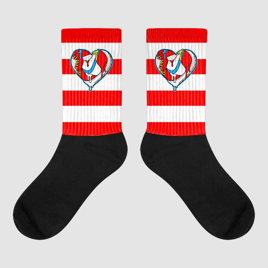 Fruity Pebbles Dunks Sublimated Socks Horizontal Stripes Graphic