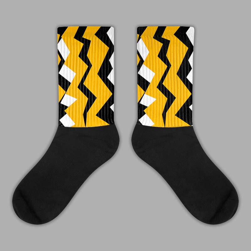 Goldenrod Dunk Sublimated Socks ZicZac Graphic