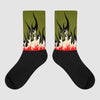 Travis Scott x Jordan 1 Low OG “Olive” DopeSkill Sublimated Socks FIRE Graphic Streetwear