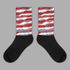 Fire Red 9s Sublimated Socks Abstract Tiger Graphic