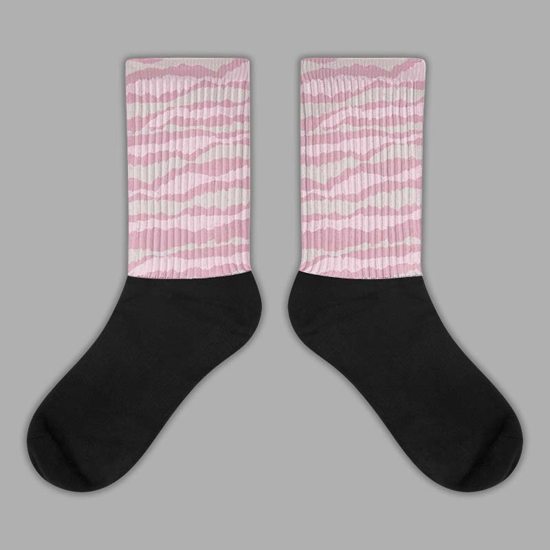 Dunk Low Teddy Bear Pink Sublimated Socks Abstract Tiger Graphic