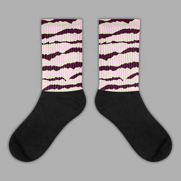 Dunk Low Night Maroon and Medium Soft Pink Sublimated Socks Abstract Tiger Graphic Streetwear