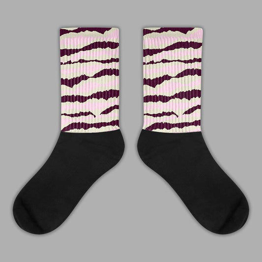 Dunk Low Night Maroon and Medium Soft Pink Sublimated Socks Abstract Tiger Graphic Streetwear