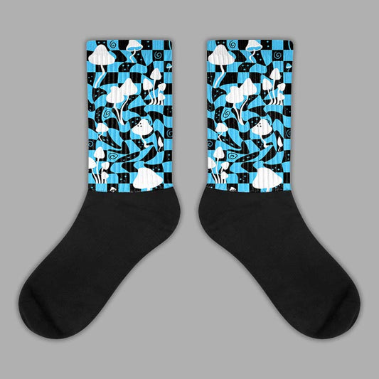 University Blue 13s Sublimated Socks Mushroom Graphic