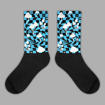 University Blue 13s Sublimated Socks Mushroom Graphic
