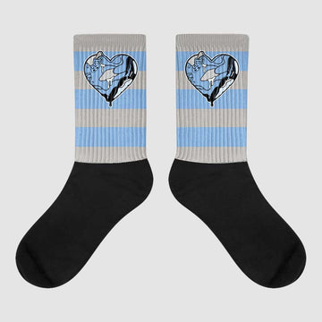 Jordan 5 University Blue Dopeskill Sublimated Socks Horizontal Stripes Graphic Streetwear