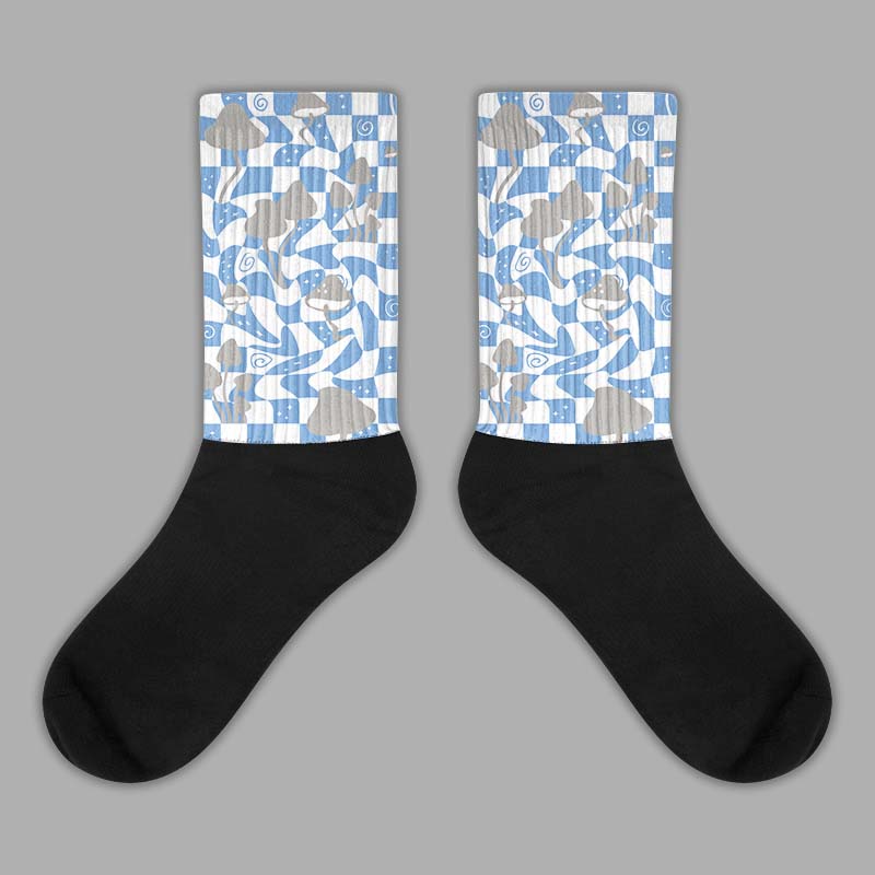 Jordan 5 University Blue Dopeskill Sublimated Socks Mushroom Graphic Streetwear