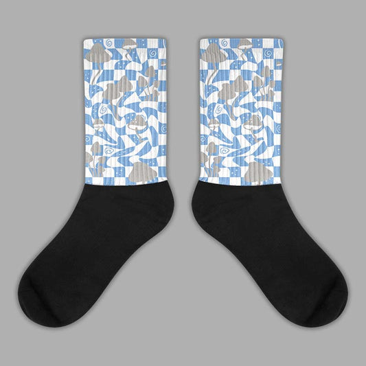 Jordan 5 University Blue Dopeskill Sublimated Socks Mushroom Graphic Streetwear