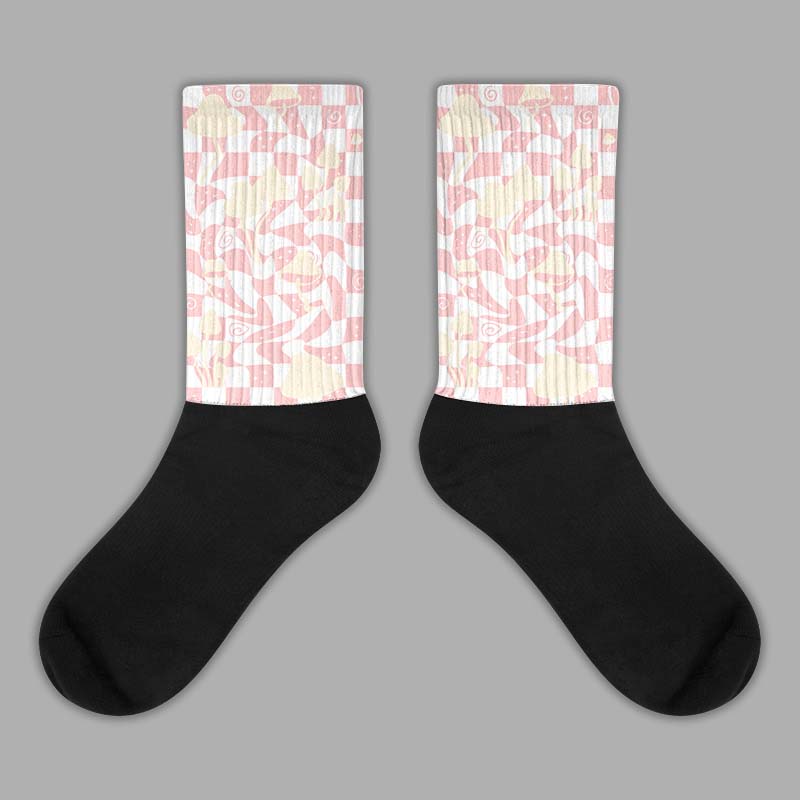 Jordan 1 High OG WMNS Washed Pink DopeSkill Sublimated Socks Mushroom Graphic Streetwear