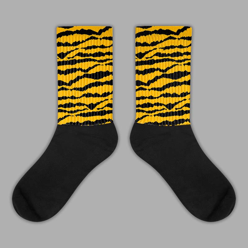 Goldenrod Dunk Sublimated Socks Abstract Tiger Graphic