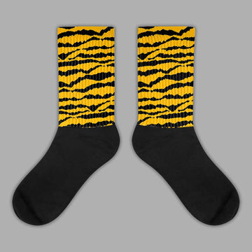 Goldenrod Dunk Sublimated Socks Abstract Tiger Graphic