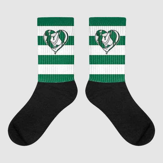 Gorge Green 1s Sublimated Socks Horizontal Stripes Graphic