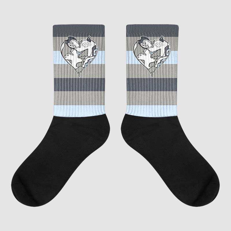 Jordan 6 Retro Cool Grey Sublimated Socks Horizontal Stripes Graphic Streetwear