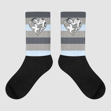 Jordan 6 Retro Cool Grey Sublimated Socks Horizontal Stripes Graphic Streetwear