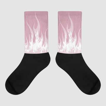 Dunk Low Teddy Bear Pink Sublimated Socks FIRE Graphic