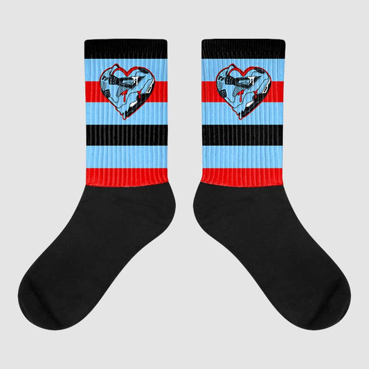 Travis Scott x Jordan 4 Retro 'Cactus Jack'  Sublimated Socks Horizontal Stripes Graphic Streetwear