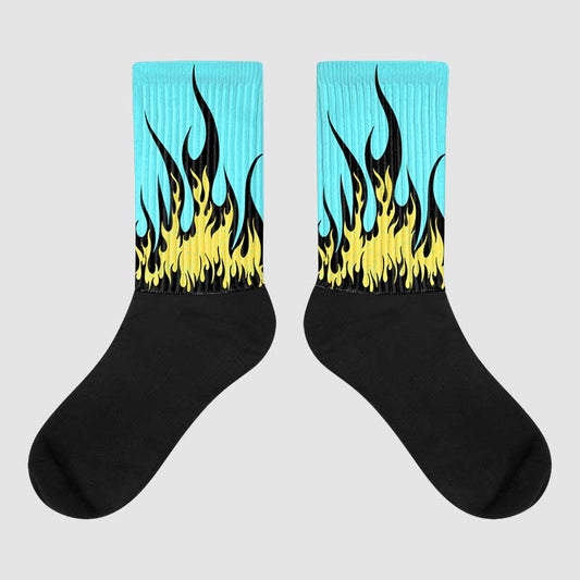 Aqua 5s Sublimated Socks FIRE Graphic