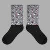 Fire Red 9s Sublimated Socks Slime Graphic