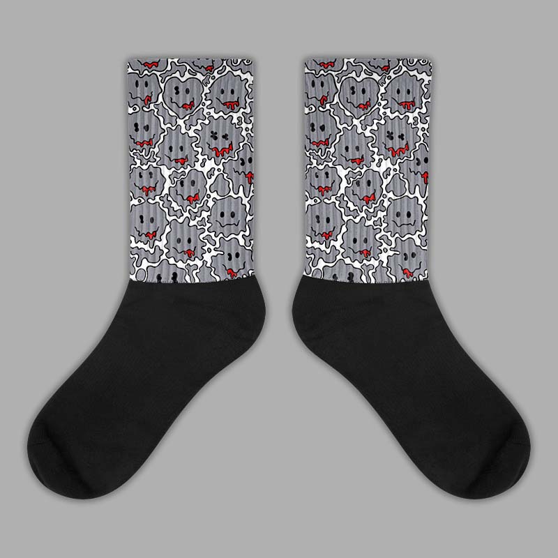 Fire Red 9s Sublimated Socks Slime Graphic