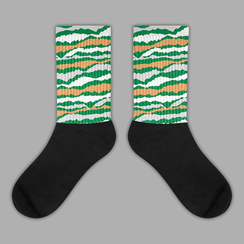 Nike SB x Jordan 4 “Pine Green” DopeSkill Sublimated Socks Abstract Tiger Graphic Streetwear